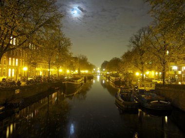 Amsterdam kanal geceleri