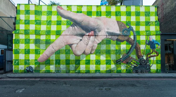 Gran mural de grafiti en Shoreditch, Londres Imagen de stock