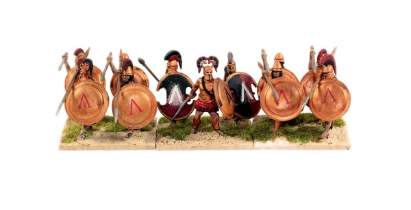 Oorlog miniaturen leonidas en zijn Spartanen 28mm — Stockfoto