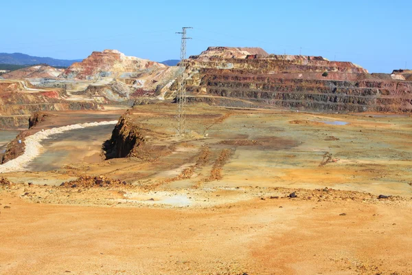 Pyrite de fer, Corta Atalaya, la plus grande mine à ciel ouvert d'Europe, Minas de Riotinto, Nerva. Province de Huelva, Andalousie, Espagne — Photo