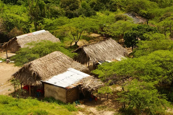 Peru, peruanska amazonas landskap. Foto finns typiska indiska stammar bosättningen i Amazonas — Stockfoto