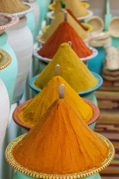 Koření na trhu, marrakech, Maroko — Stock fotografie