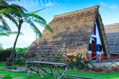tipik eski evleri santana, madeira Adası, Portekiz
