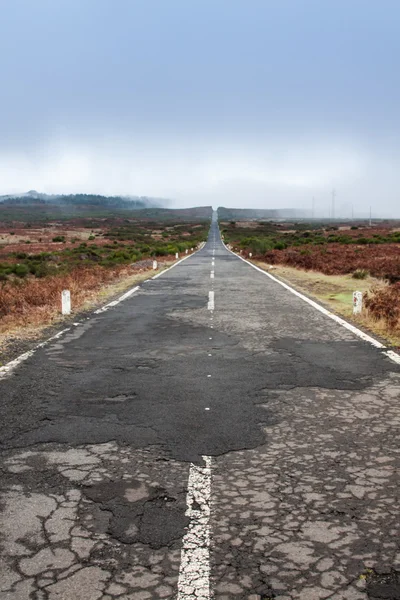 Lege, nooit eindigende weg op het eiland Madeira — Stockfoto
