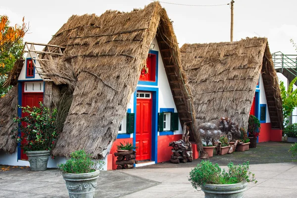 View of typical houses in Santana, Madeira island — Stock Photo, Image