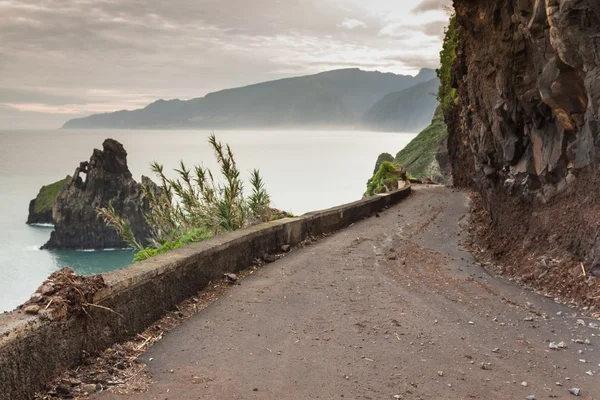 Un camino vacío en la isla de Madeira, Portugal — Foto de Stock