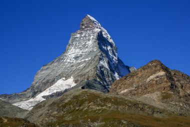 gün batımında, İsviçre Zermatt görüldüğü gibi matterhorn
