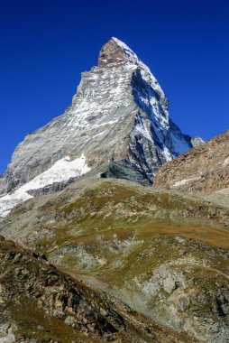 gün batımında, İsviçre Zermatt görüldüğü gibi matterhorn