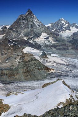 gün batımında, İsviçre Zermatt görüldüğü gibi matterhorn