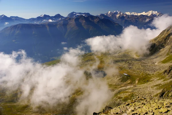 Paisaje de montaña de los Alpes alpinos en Jungfraujoch, Top of Europe Sw —  Fotos de Stock