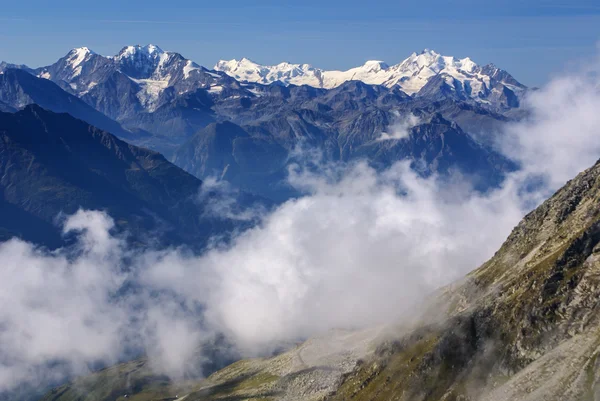 Paisaje de montaña de los Alpes alpinos en Jungfraujoch, Top of Europe Sw —  Fotos de Stock