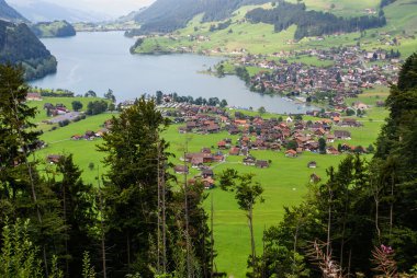 grindelwald, İsviçre Köyü panoramik görünüm
