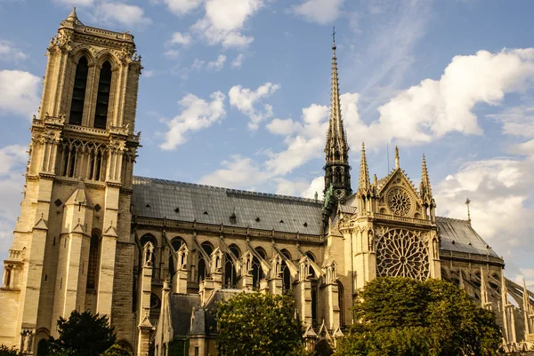 La Catedral de París-Norte Dame es uno de los más visitados de París — Foto de Stock