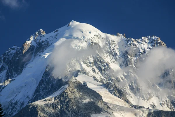 Panoramic view of Mont Blanc Massif. Bossons Glacier in the Fren Stock Image