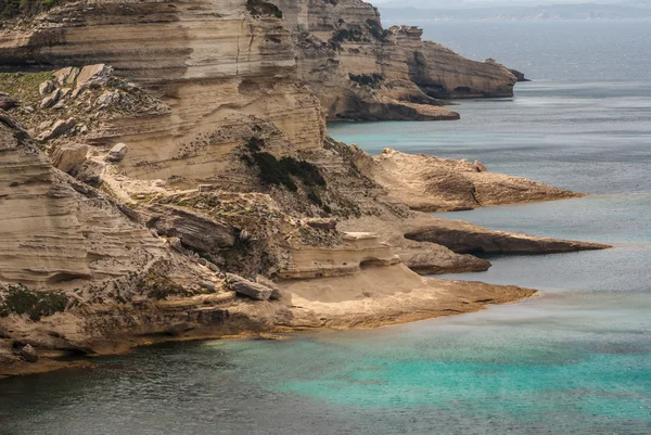 Bellissimo vecchio villaggio di Bonifacio (Corsica, Francia), sus — Foto Stock