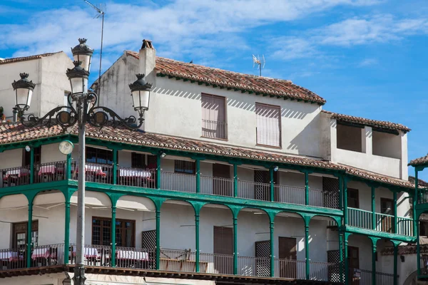 Hlavní náměstí, turistické vesnice v provincii madrid, chinchon, Španělsko — Stock fotografie