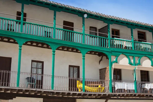 Hlavní náměstí, turistické vesnice v provincii madrid, chinchon, Španělsko — Stock fotografie