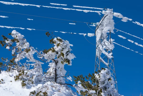 Hiver dans la montagne navacerrada madrid, espagne , — Photo