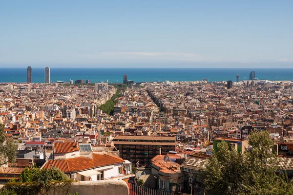 Vista de barcelona desde el Tibidano, Barcelona en España, Europa — Foto de Stock