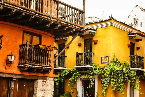 Spanska koloniala hus. Cartagena de indias, colombia caribbea — Stockfoto