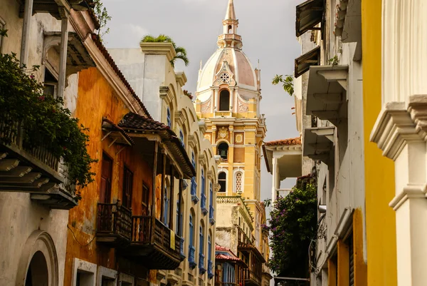 Spanyol gyarmati házat. Cartagena de indias, Kolumbia-caribbea — Stock Fotó
