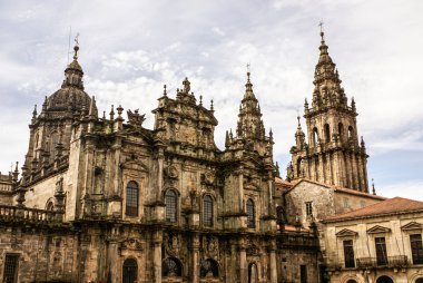 santiago de Compostela Romanesk cephe katedral 
