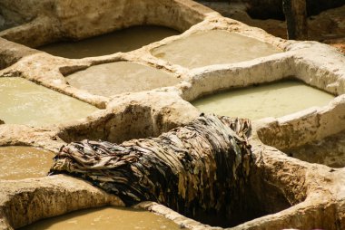Fez, Fas. En çok ziyaret edilen pa dokumacılar Tabakhane Çarşısı olduğunu