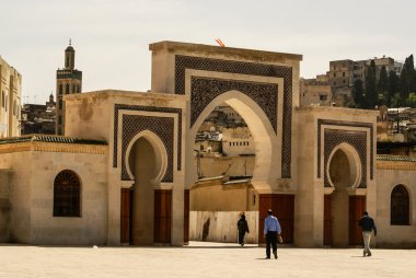 Fez Fas yer alan bab bou jeloud kapı (mavi kapısı)