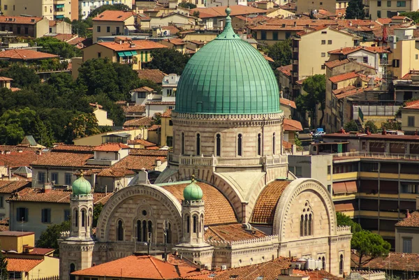 Еврейская синагога Флоренции сверху — стоковое фото