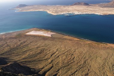La graciosa Adası'na mirador del rio görüntüleyin. Lanzarote, cana