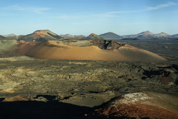 Montañas de fuego, Montanas del Fuego, Parque Nacional de Timanfaya i — Foto de Stock