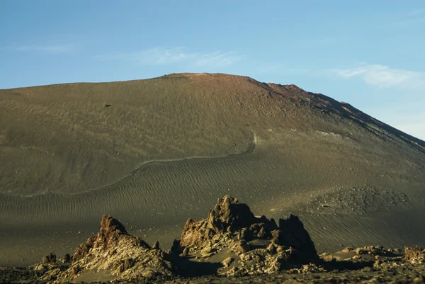 산 불, montanas 델 푸에 고, timanfaya 국립 난 공원 — 스톡 사진