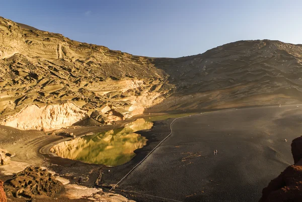 Green Lagoon on Lanzarote, Canary Islands, Spain — Stock Photo, Image