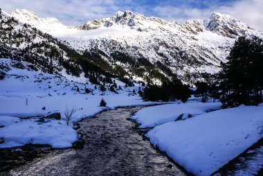 panoramik, Güney yan, massif pyrenee içinde maladeta