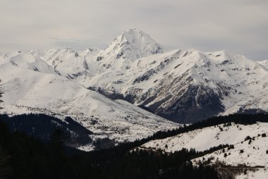 panoramik, Güney yan, massif pyrenee içinde maladeta