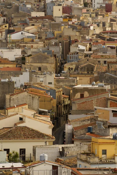 Calatafimi vista della città, sicilia, italia — Foto Stock