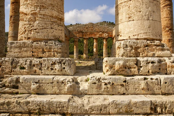 Segesta wykopaliska archeologiczne w starożytnej Grecji wiertła Sycylii ital — Zdjęcie stockowe