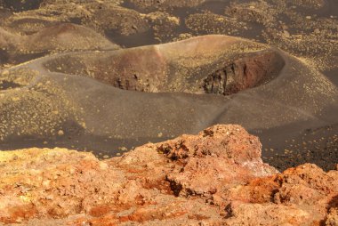 View of the volcanic landscape around Mount Etna clipart