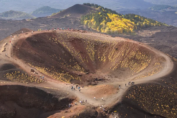 イタリア シチリア島エトナ火山噴火口 — ストック写真