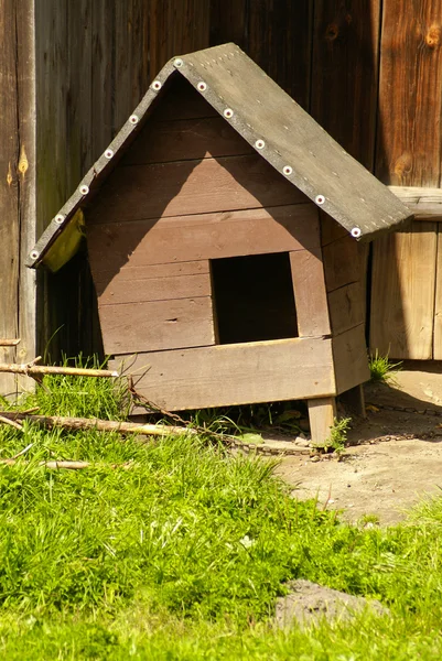 Doghouse en la naturaleza con cadena —  Fotos de Stock