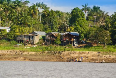 Peru, Perulu amazonas manzara. Fotoğraf mevcut tipik ind