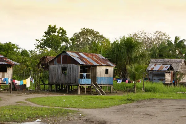 Peru, peruwiańskie amazonas krajobraz. Zdjęcie przedstawia typowy ind — Zdjęcie stockowe