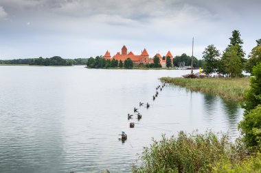bir ada göl güzel Ortaçağ trakai kale