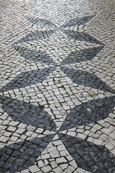 Portuguese traditional patterned cobblestones in Lagos Portugal — Stock Photo, Image