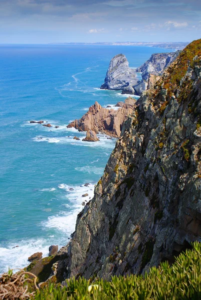 Atlantic ocean coast cliff at Sardao cape (Cabo Sardao), Alentej Stock Image