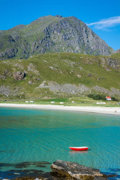 Beautiful view to Eggum beach in Norway, Lofoten islands — Stock Photo, Image