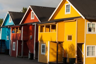 Norveç'te bir tipik ahşap şehir evden Mimari Detaylar