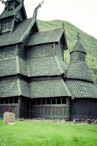 L'église Borgund Stave. Construit en 1180 à 1250, et dédié à th — Photo