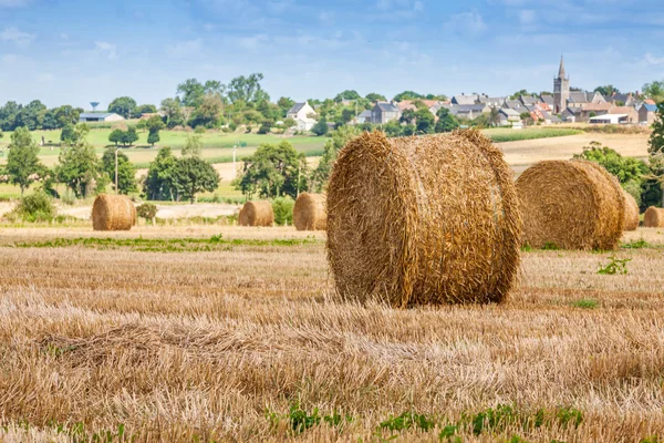 Straw Bales near the Sea in Normandy, France — Stock Photo, Image