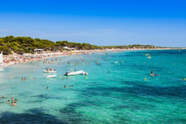 İbiza Adası, plaj ses salines sant josep Balear Adası'nda yapılan